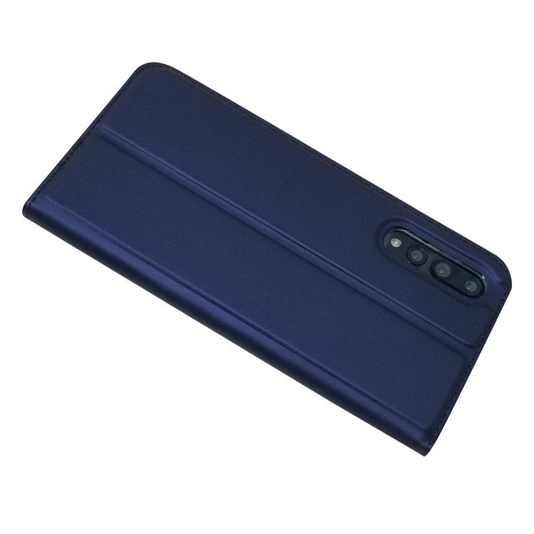 Magnetic Adsorption Leather Stand Phone Casing with Card Slot for Huawei P20 Pro - Dark Blue