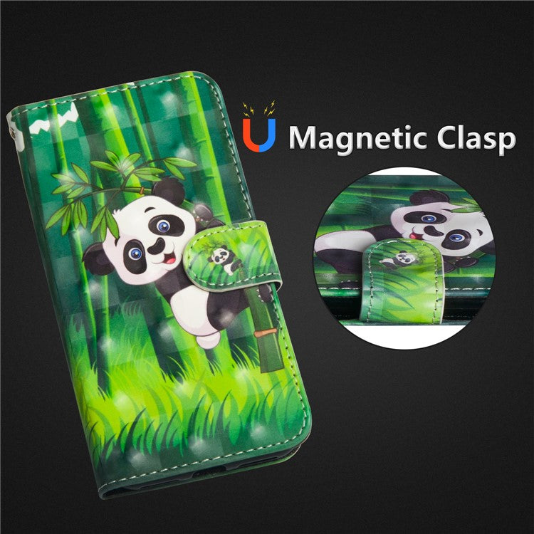 Pattern Printing Leather Wallet Cover for Huawei P20 Lite / Nova 3e - Panda Pattern