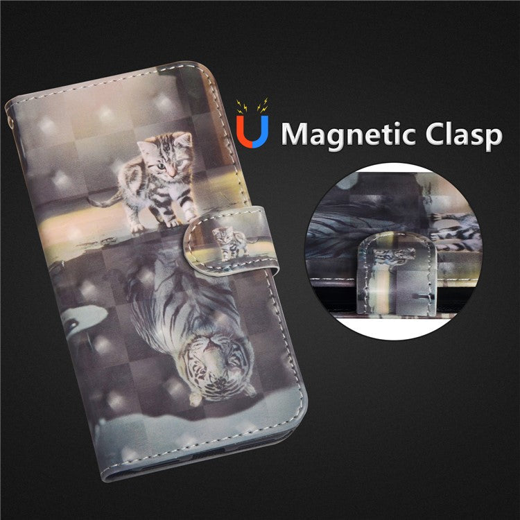 Pattern Printing Wallet Leather Stand Case for Huawei P20 Lite / Nova 3e - Cat Pattern