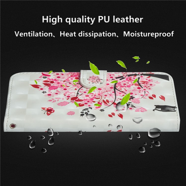 Pattern Printing Wallet Leather Stand Cover for Huawei P20 Lite / Nova 3e - Flowered Tree