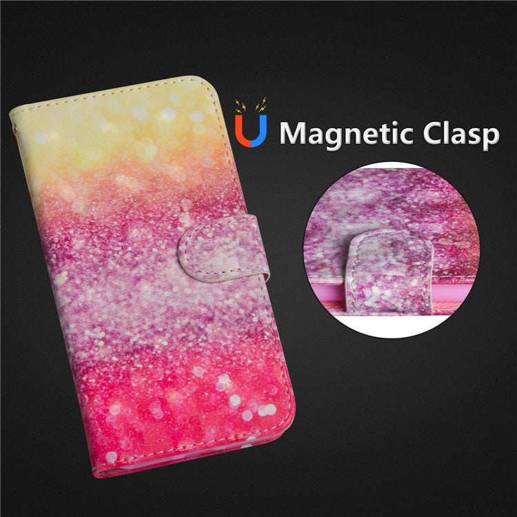 Pattern Printing Cell Phone Leather Wallet Case for Huawei P20 Lite / Nova 3e - Colorized Pattern