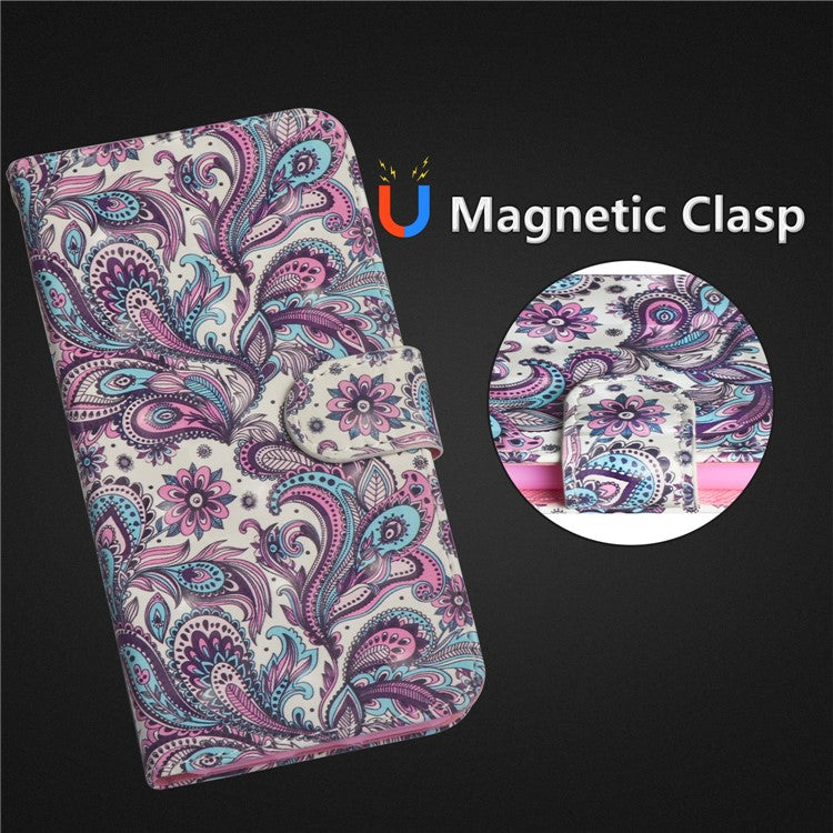 Patterned Leather Wallet Case Phone Cover for Huawei P20 Lite / Nova 3e - Colorized Flower
