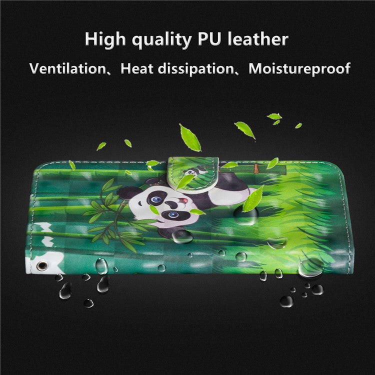 Pattern Printing Wallet Stand Leather Folio Phone Case for Huawei P Smart / Enjoy 7S - Panda
