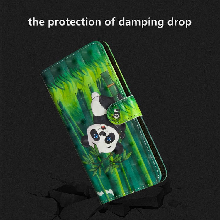 Pattern Printing Wallet Stand Leather Folio Phone Case for Huawei P Smart / Enjoy 7S - Panda