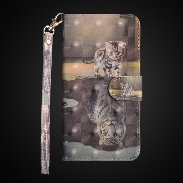 Pattern Printing Wallet Stand PU Leather Folio Accessory Case for Huawei P Smart / Enjoy 7S - Cat