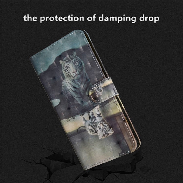 Pattern Printing Wallet Stand PU Leather Folio Accessory Case for Huawei P Smart / Enjoy 7S - Cat