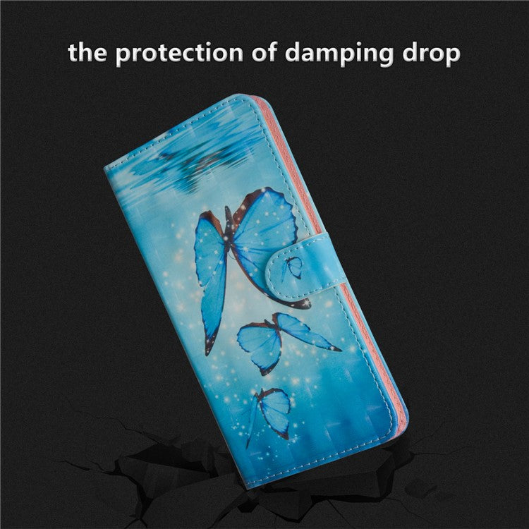 Patterned Leather Wallet Stand Phone Cover Shell for Huawei P Smart / Enjoy 7S - Paisley Flower