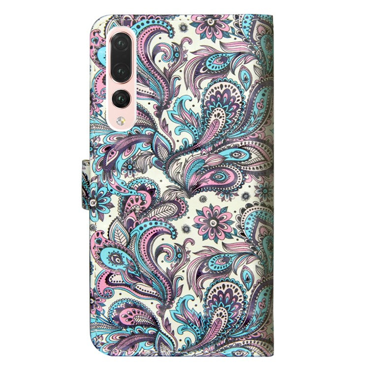 Pattern Printing Wallet Stand Leather Flip Cellphone Protection Case for Huawei P20 Pro - Paisley Flower