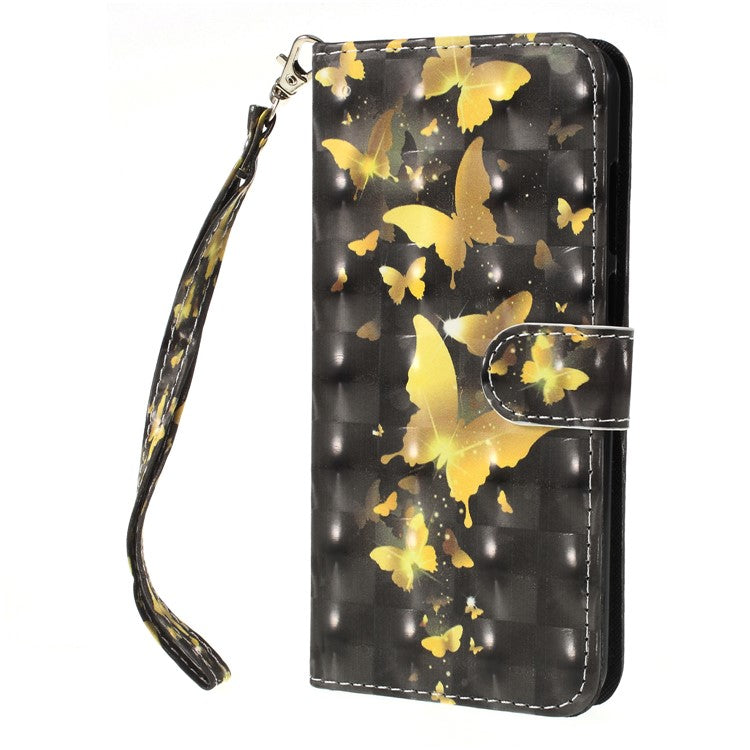 Pattern Printing Leather Wallet Case for Huawei Y6 (2018)/Honor 7A (without Fingerprint Sensor) - Butterfly Pattern