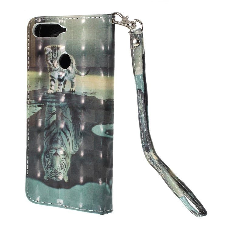 Pattern Printing PU Leather Wallet Case for Huawei Y6 (2018)/Honor 7A (without Fingerprint Sensor) - Cat Pattern