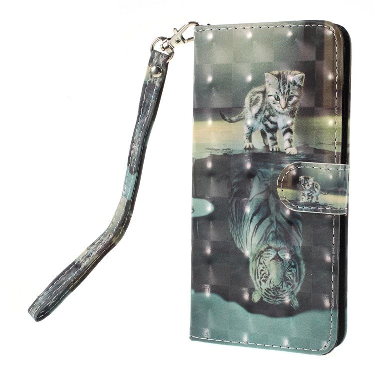 Pattern Printing PU Leather Wallet Case for Huawei Y6 (2018)/Honor 7A (without Fingerprint Sensor) - Cat Pattern
