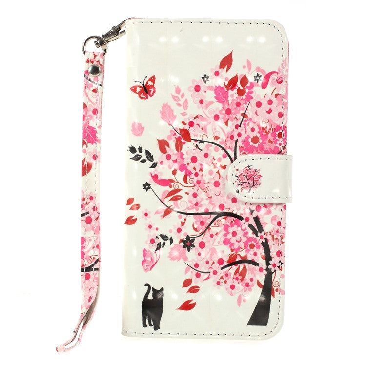 Pattern Printing Wallet Leather Stand Case for Huawei Y6 (2018)/Honor 7A (without Fingerprint Sensor) - Flowered Tree