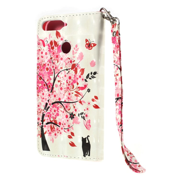 Pattern Printing Wallet Leather Stand Case for Huawei Y6 (2018)/Honor 7A (without Fingerprint Sensor) - Flowered Tree