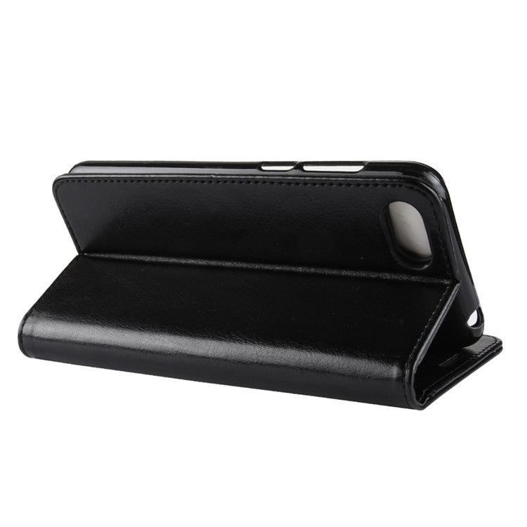 Crazy Horse Wallet Leather Mobile Phone Shell for Huawei Y5 Prime (2018) - Black