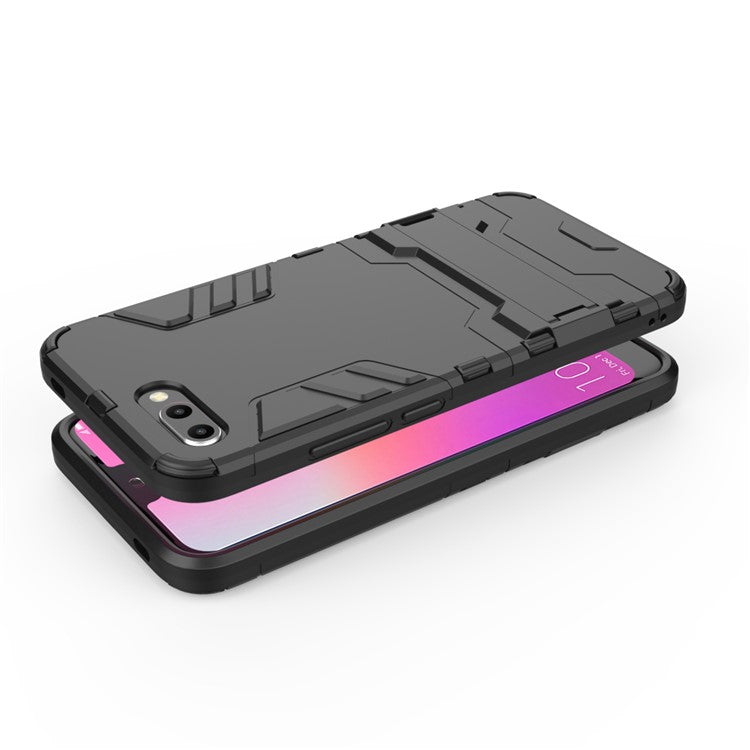 Plastic + TPU Hybrid Case with Kickstand for Huawei Honor 10 - Black