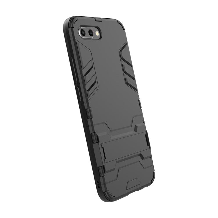 Plastic + TPU Hybrid Case with Kickstand for Huawei Honor 10 - Black