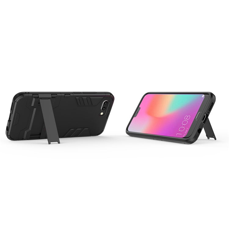 Plastic + TPU Hybrid Case with Kickstand for Huawei Honor 10 - Black