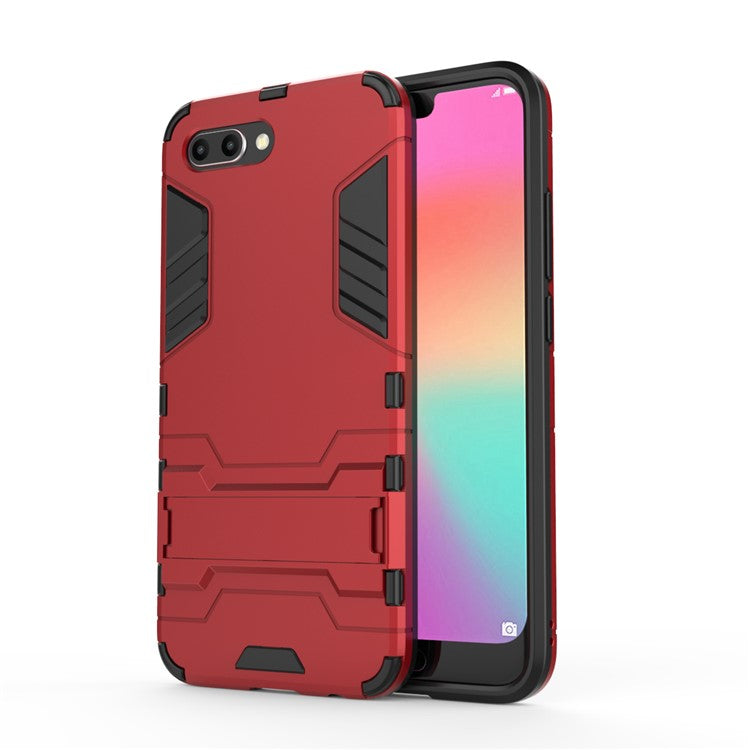 Plastic + TPU Hybrid Protection Case with Kickstand for Huawei Honor 10 - Red