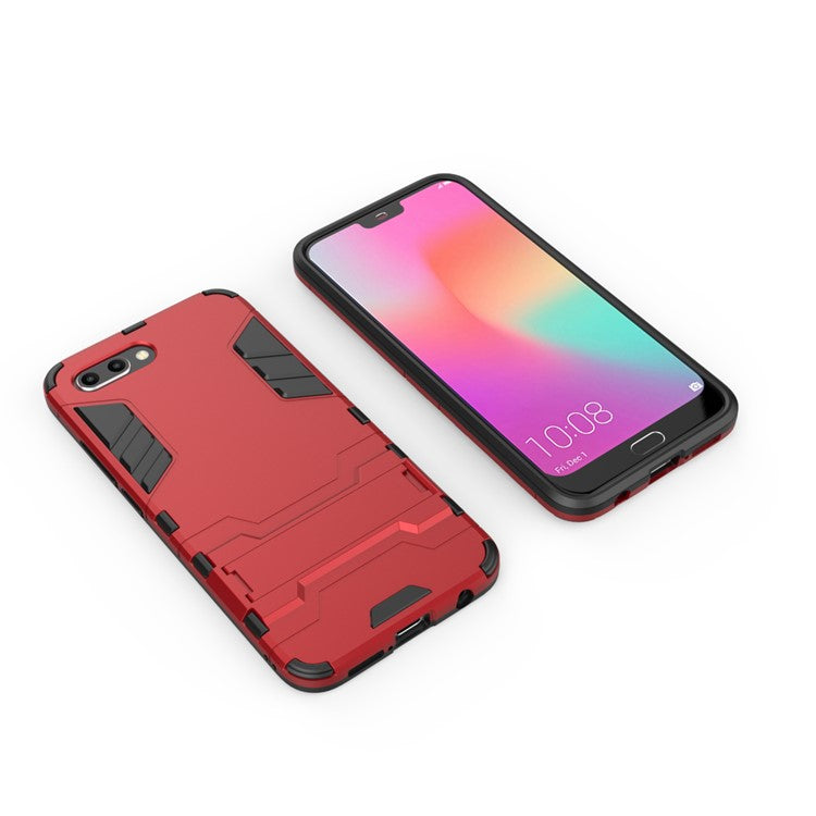 Plastic + TPU Hybrid Protection Case with Kickstand for Huawei Honor 10 - Red