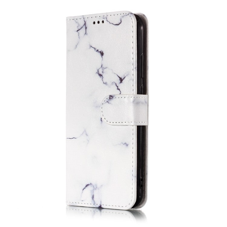 Pattern Printing Wallet Stand Leather Flip Case for Huawei P20 Lite / Nova 3e - White Marble