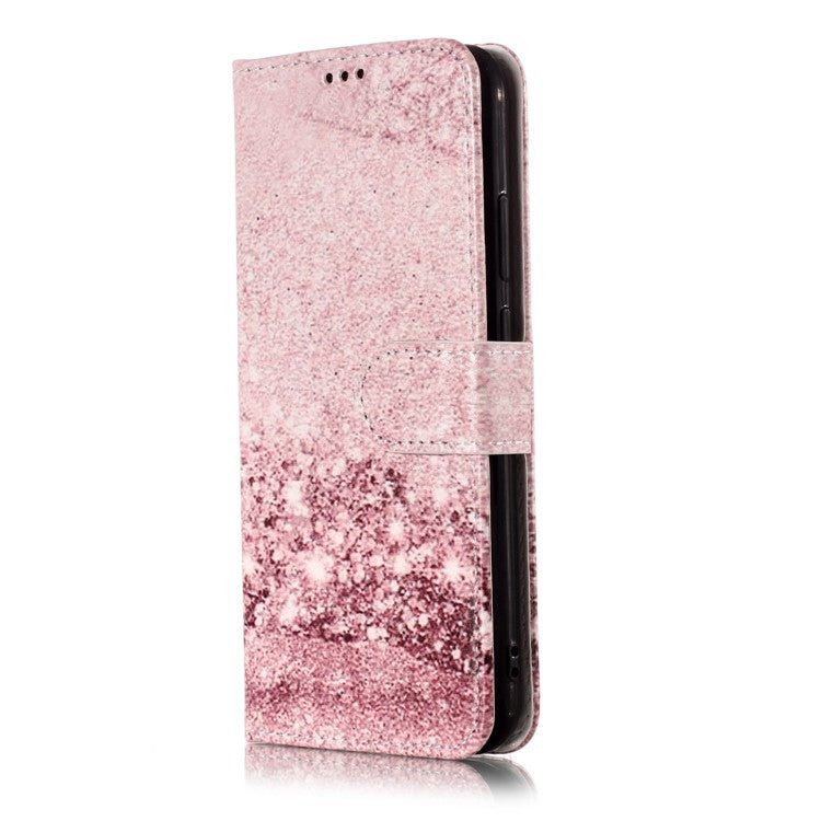 Pattern Printing Wallet Stand Leather Phone Casing for Huawei P20 Lite / Nova 3e - Glittery Sequins