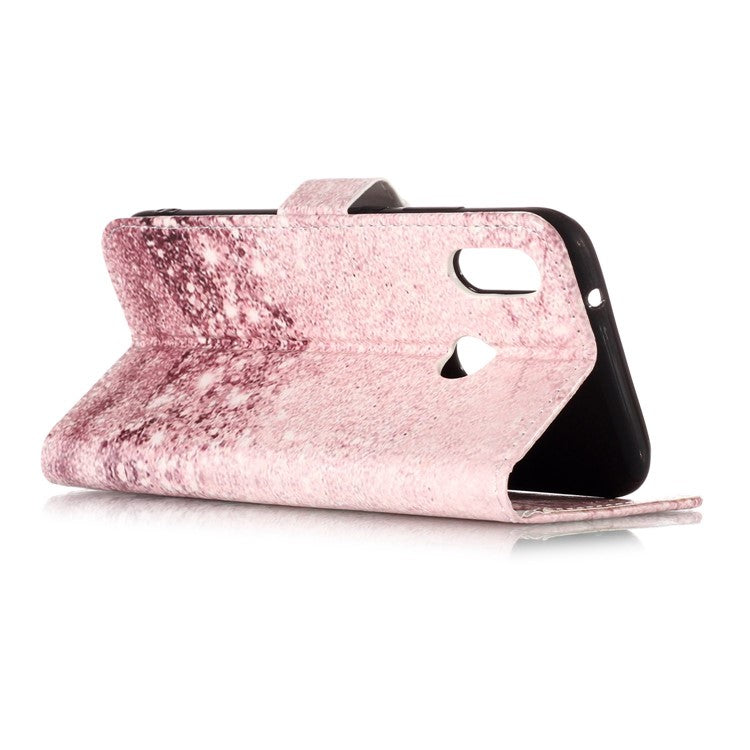 Pattern Printing Wallet Stand Leather Phone Casing for Huawei P20 Lite / Nova 3e - Glittery Sequins