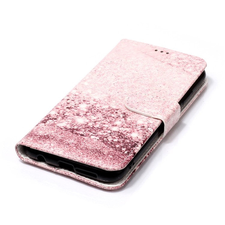 Pattern Printing Wallet Stand Leather Phone Casing for Huawei P20 Lite / Nova 3e - Glittery Sequins