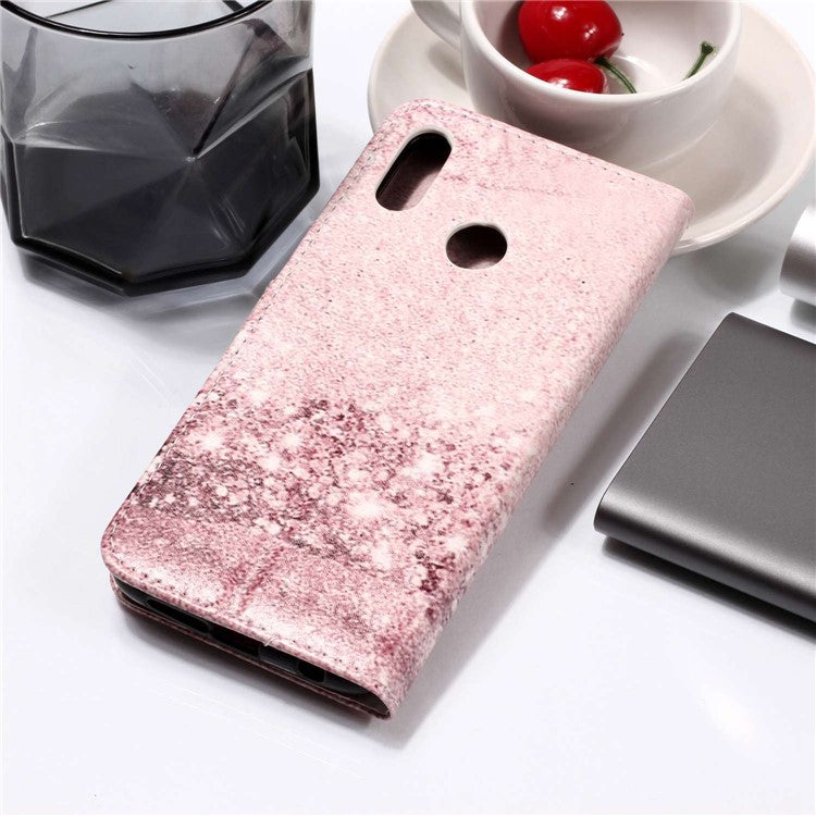 Pattern Printing Wallet Stand Leather Phone Casing for Huawei P20 Lite / Nova 3e - Glittery Sequins