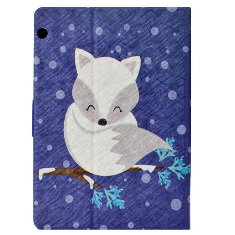 Patterned PU Leather Protector Case with Card Slots for Huawei MediaPad T3 10 - Fox