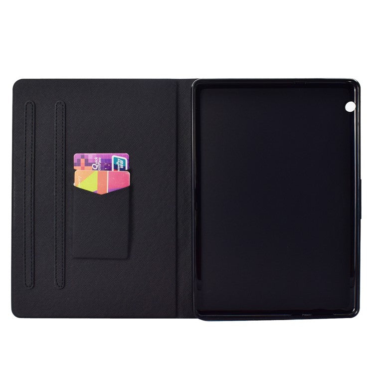 Patterned PU Leather Protector Case with Card Slots for Huawei MediaPad T3 10 - Fox
