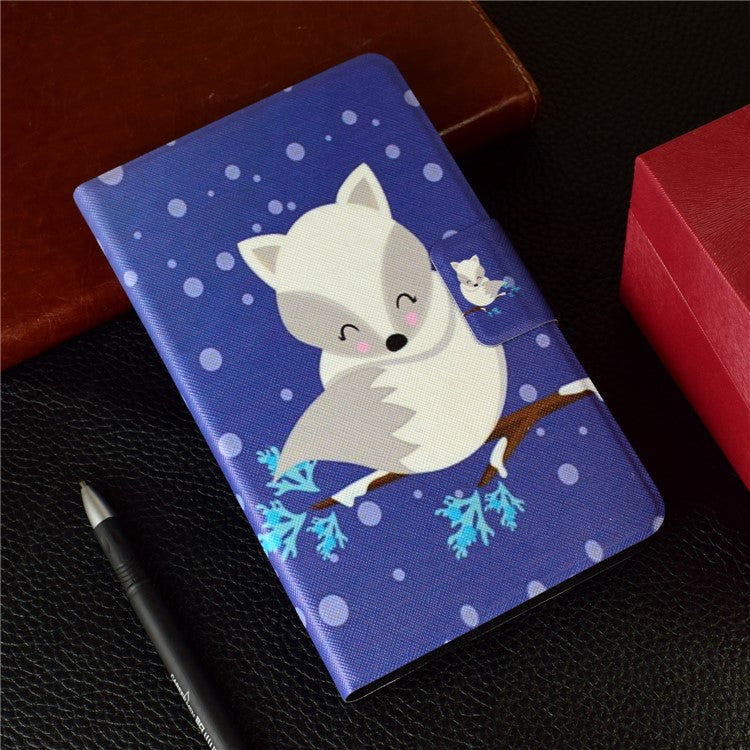 Patterned PU Leather Protector Case with Card Slots for Huawei MediaPad T3 10 - Fox