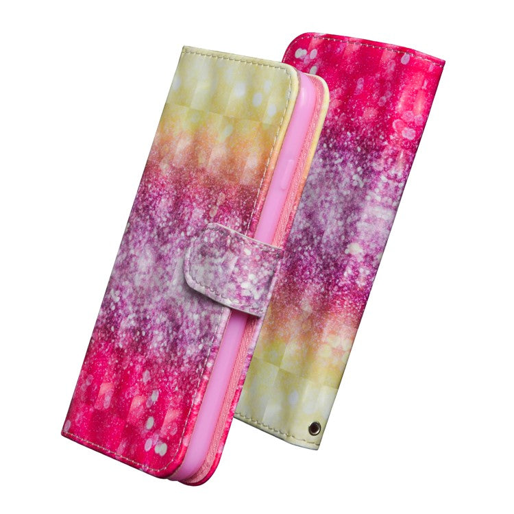 Light Spot Decor Patterned Wallet Stand Leather Mobile Phone Shell for Huawei Y5 (2018) - Glittery Element