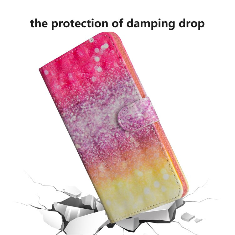 Light Spot Decor Patterned Wallet Stand Leather Mobile Phone Shell for Huawei Y5 (2018) - Glittery Element