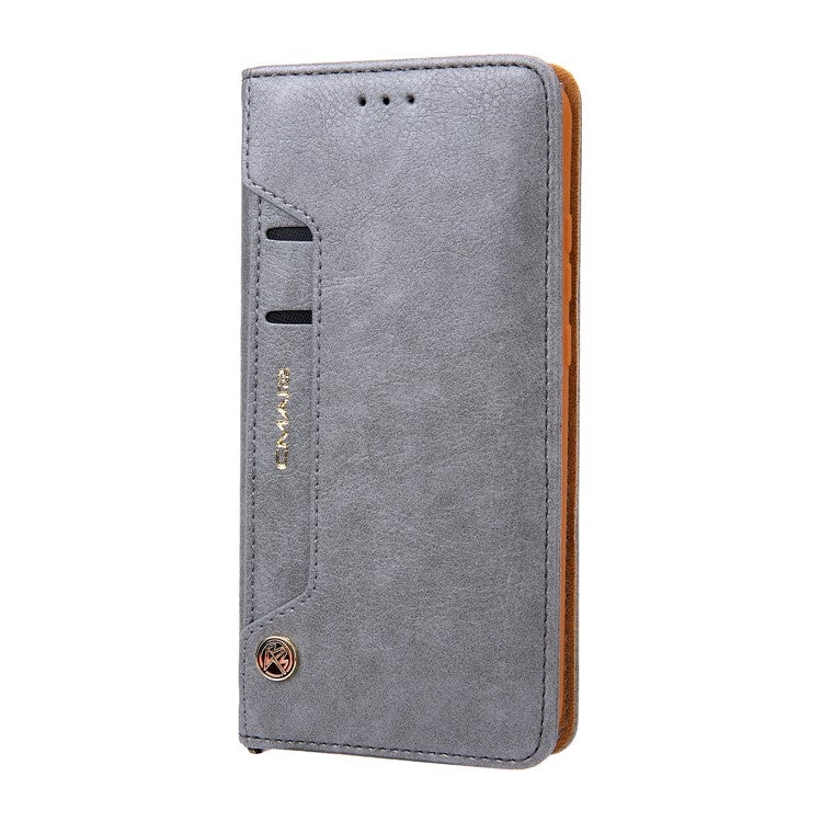 CMAI2 PU Leather Card Slots Folio Protective Case with Stand for Huawei P20 - Grey