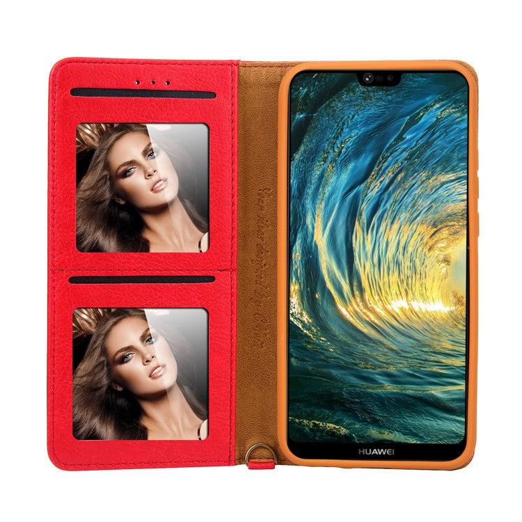 CMAI2 PU Leather Card Slots Phone Case for Huawei P20 Lite / Nova 3e (China) - Red