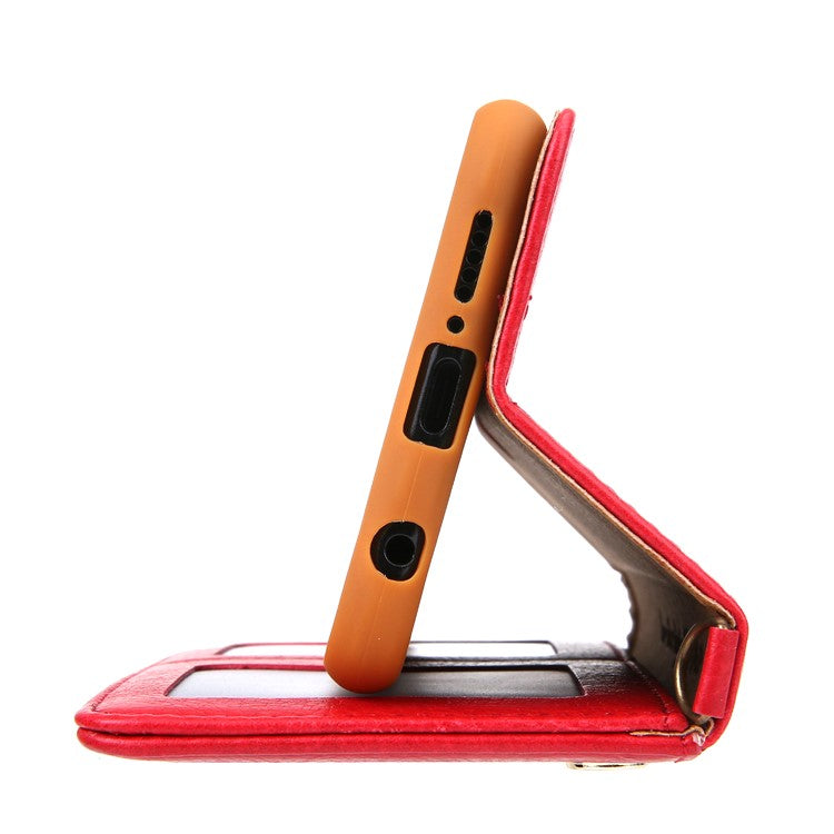 CMAI2 PU Leather Card Slots Phone Case for Huawei P20 Lite / Nova 3e (China) - Red