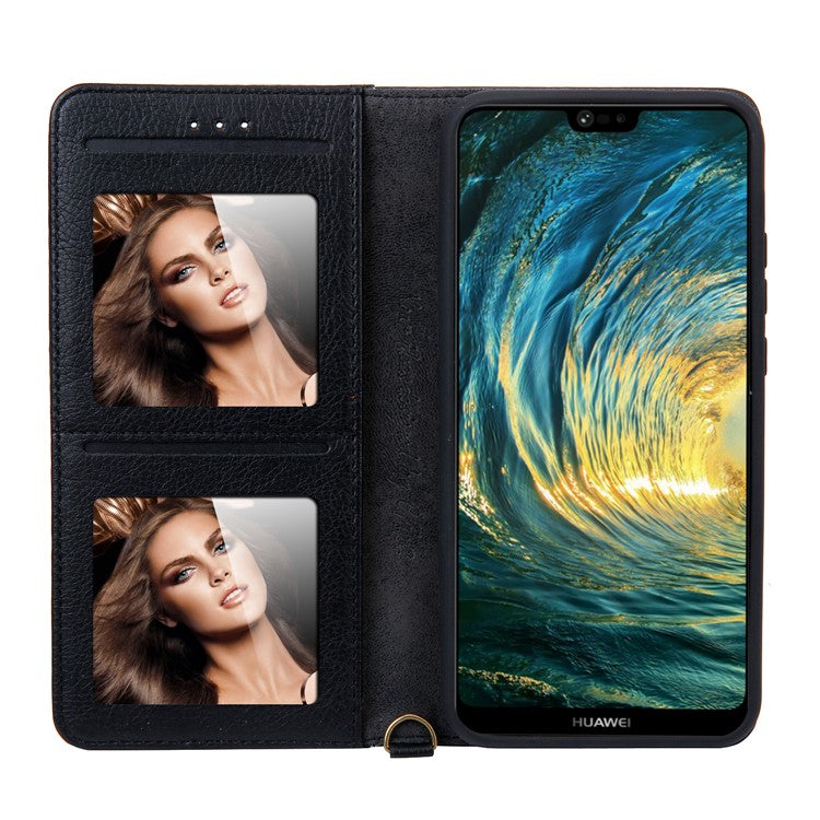 CMAI2 PU Leather Card Slots Mobile Casing for Huawei P20 Pro - Black