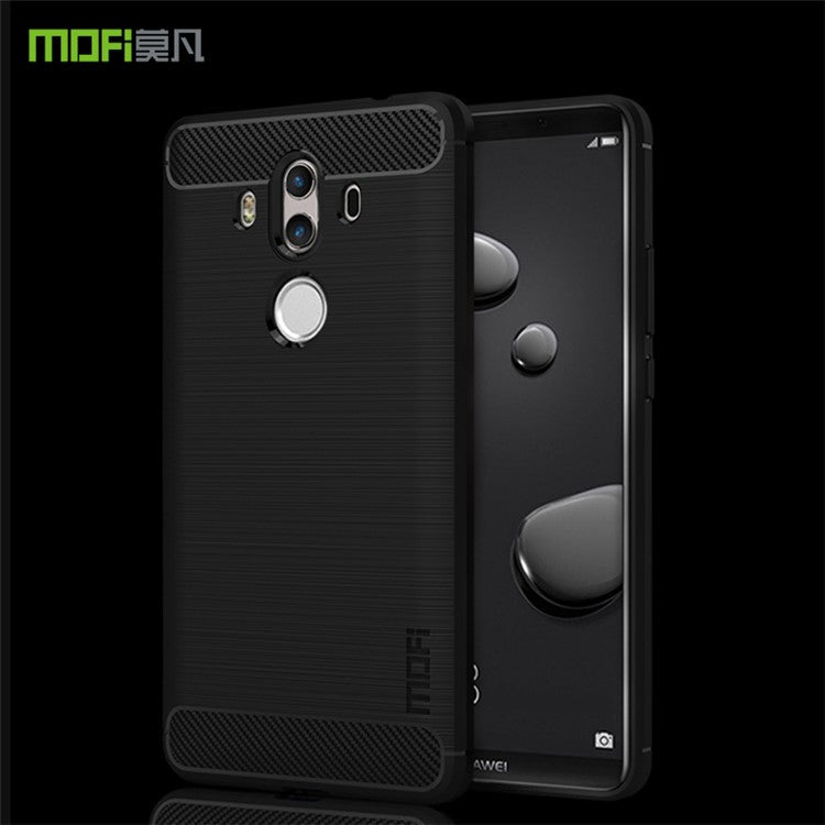 MOFI Carbon Fiber Texture Brushed TPU Protection Mobile Phone Case for Huawei Mate 10 Pro - Black