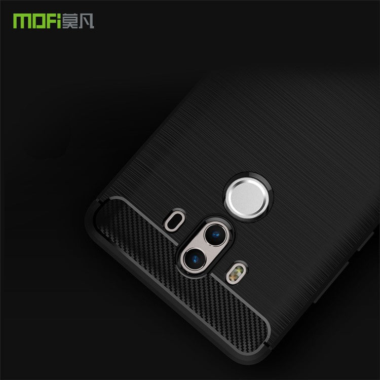 MOFI Carbon Fiber Texture Brushed TPU Protection Mobile Phone Case for Huawei Mate 10 Pro - Black
