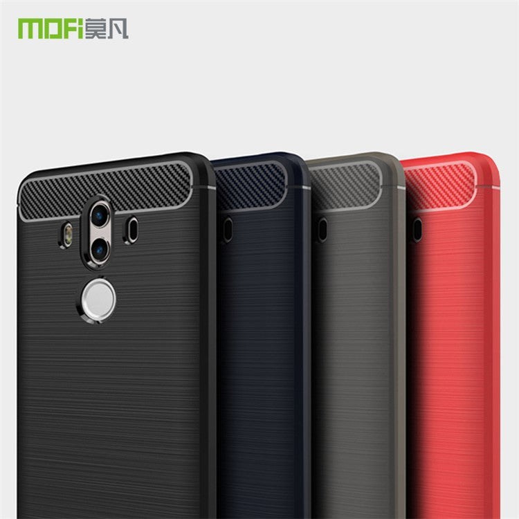 MOFI Carbon Fiber Texture Brushed TPU Protection Mobile Phone Case for Huawei Mate 10 Pro - Black