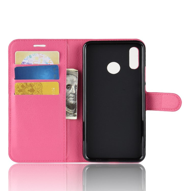 Litchi Skin Wallet Leather Stand Case Cover for Huawei nova 3 - Rose