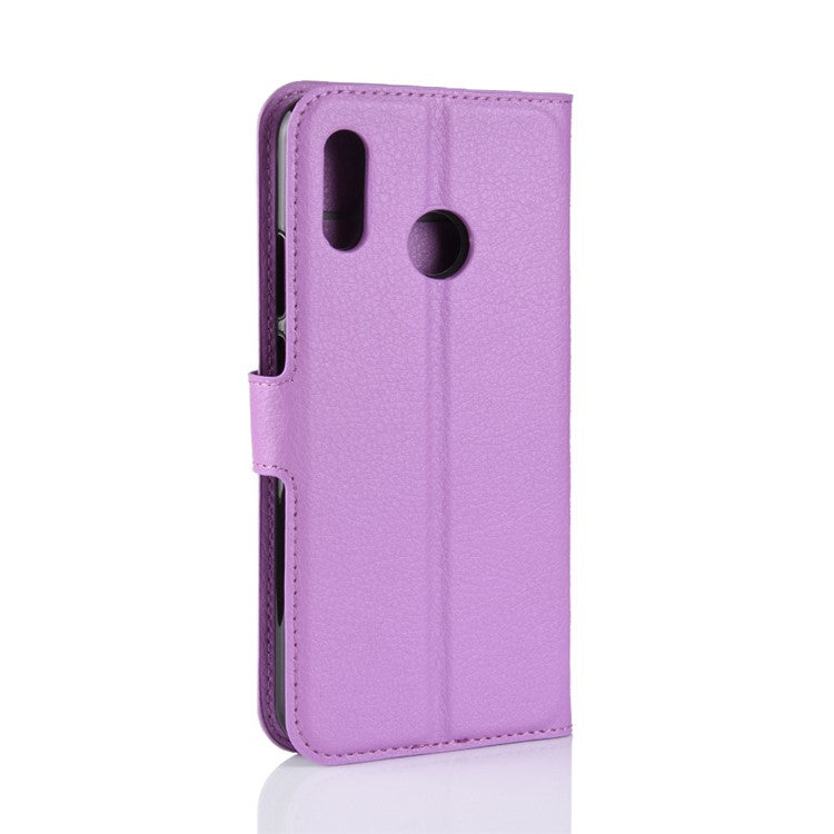 Litchi Skin Leather Wallet Cover for Huawei nova 3 - Purple