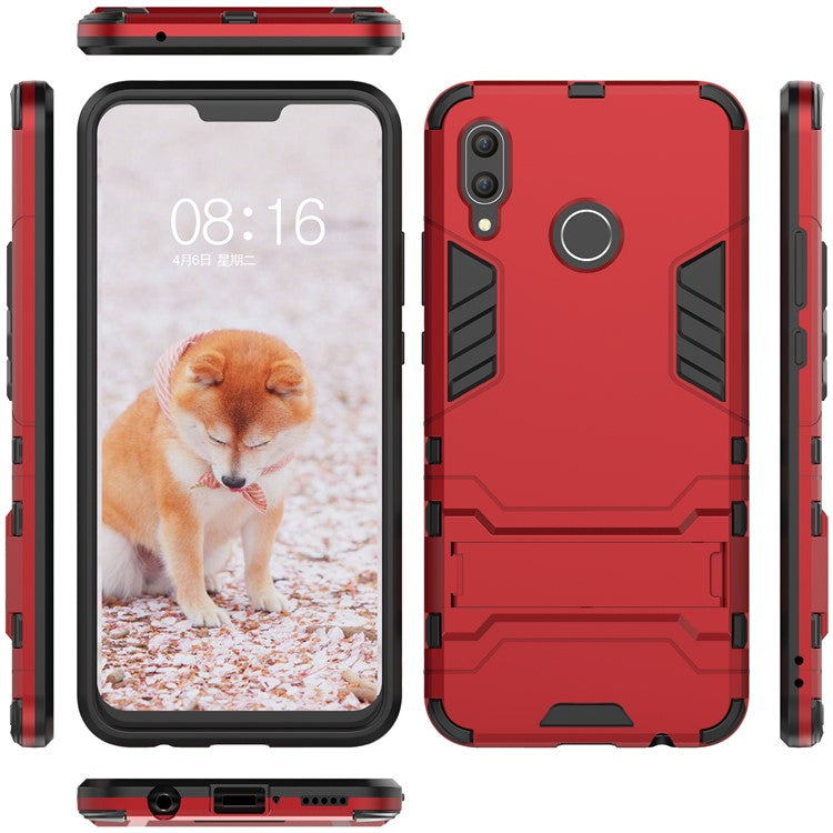 Cool Guard PC TPU Combo Mobile Phone Case with Kickstand for Huawei nova 3 - Red