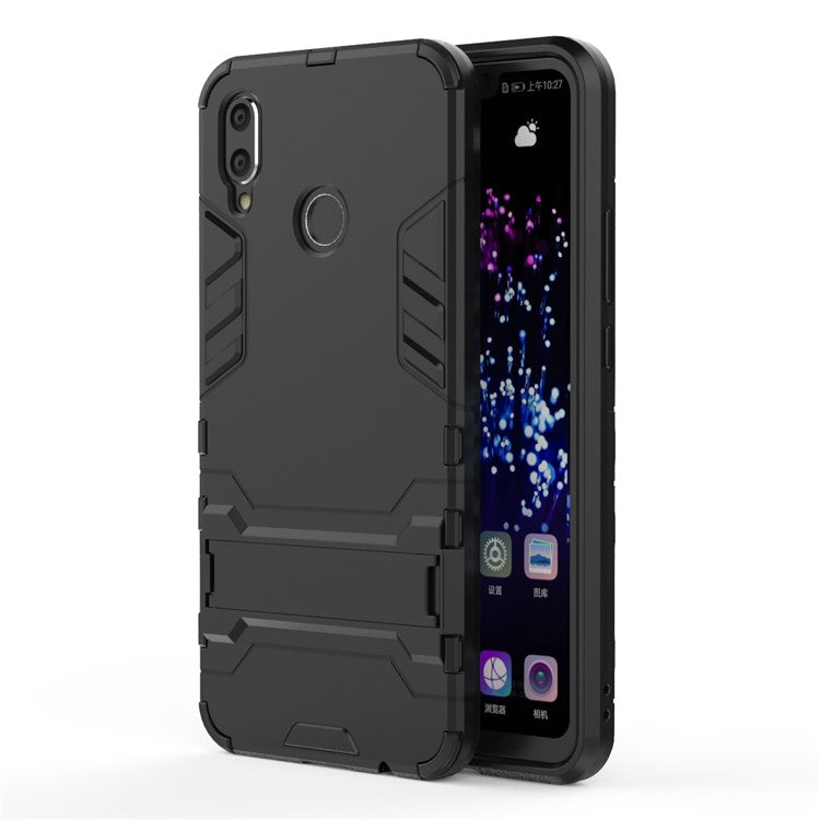 Plastic + TPU Hybrid Case with Kickstand for Huawei P Smart+ / nova 3i - Black