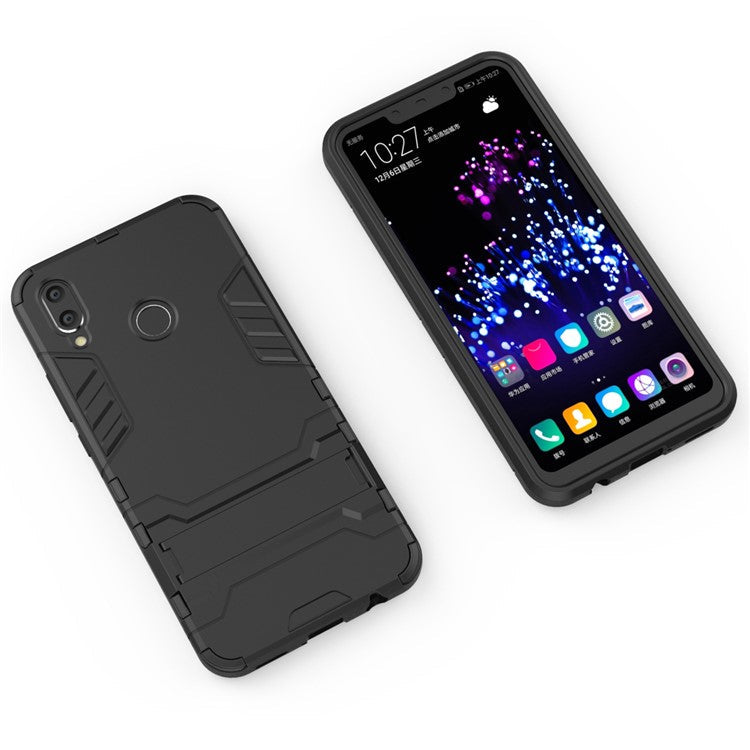 Plastic + TPU Hybrid Case with Kickstand for Huawei P Smart+ / nova 3i - Black