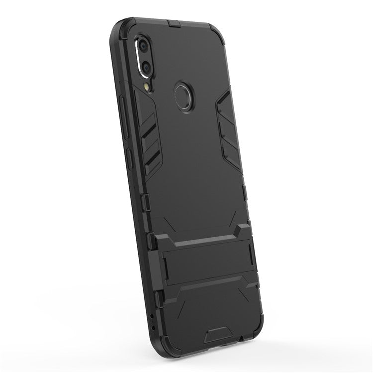Plastic + TPU Hybrid Case with Kickstand for Huawei P Smart+ / nova 3i - Black