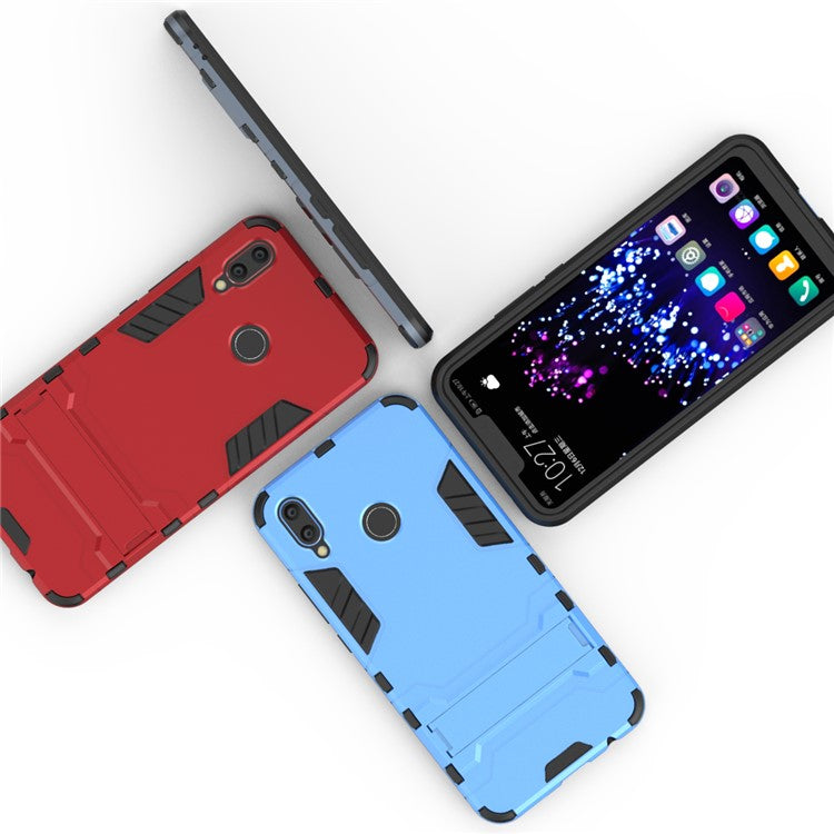 Plastic + TPU Hybrid Mobile Phone Case with Kickstand for Huawei P Smart+ / nova 3i - Red