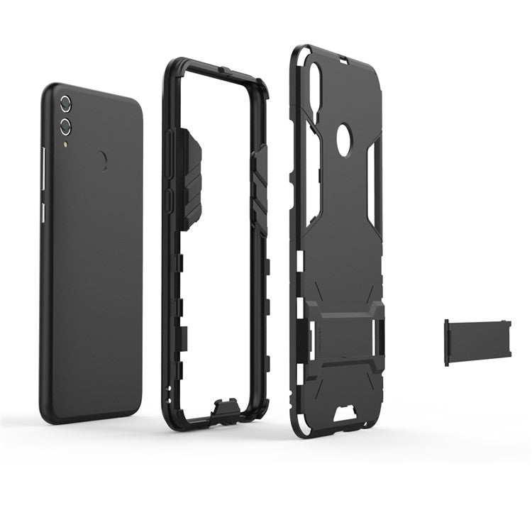 Plastic + TPU Hybrid Case with Kickstand for Huawei Honor 8X / Honor View 10 Lite - Black