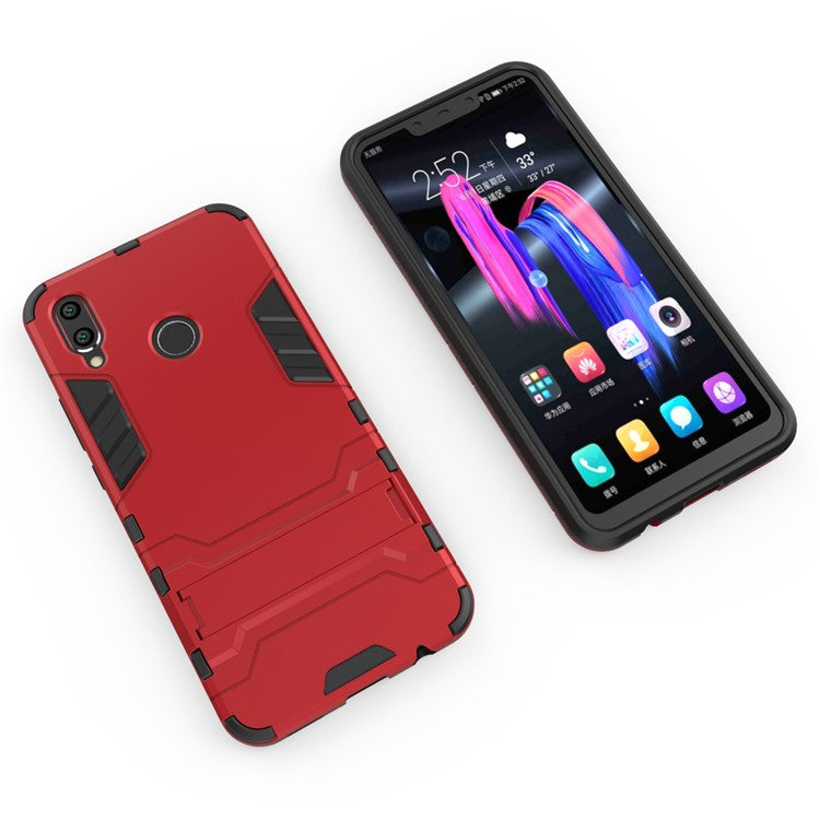 Plastic + TPU Hybrid Back Case with Kickstand for Huawei Honor 8X / Honor View 10 Lite - Red