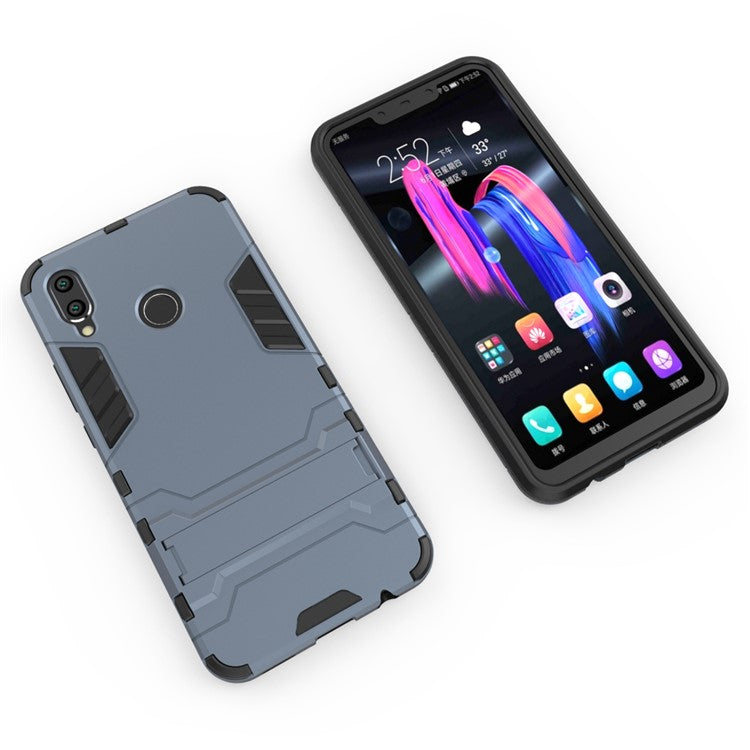 Plastic + TPU Hybrid Cell Phone Case with Kickstand for Huawei Honor 8X / Honor View 10 Lite - Dark Blue
